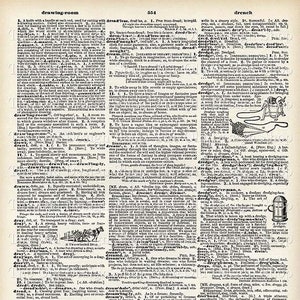 Vintage druckbare Wörterbuchseite für Junk Journals Cardherstellung Versorgung Definitionen Traum Träumer verträumte kommerzielle Nutzung digitaler Download JPG
