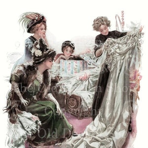 Harrison Fisher Printable Vintage Lady Art Titled The Trousseau for Cardmaking Junk Journals Commercial Use Digital Download JPG File