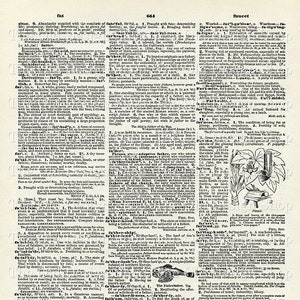 Diccionario vintage imprimible página de libros antiguos para revistas basura Suministro de fabricación de tarjetas Definición vintage Padre Uso comercial Descarga digital