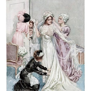 Harrison Fisher Vintage Bride Printable Vintage Lady Graphics for Junk Journal Supply Cardmaking Supply Commercial Use Digital Download JPG