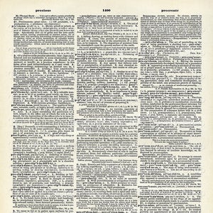Dictionnaire imprimable page Précipitations précieuses feuille de livre vintage précise utilisation commerciale téléchargement numérique Format JPG
