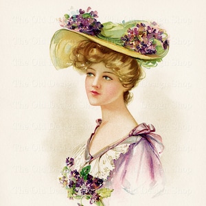 Art vintage victorien Lady pour la fabrication de cartes indésirables, imprimable des cliparts féminins vintage Lady graphiques utilisation commerciale téléchargement numérique JPG