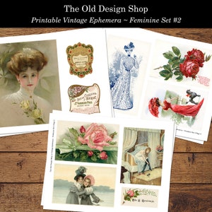 Vintage Feminine Set 2 Printable Ephemera Victorian - Etsy