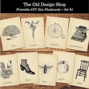 Druckbare Vintage-Stil-Karteien für Junk Journals Kartenherstellung Versorgung Neutrale Ephemera Karteikarten Vintage-Objekte Set 1 Digitaler Download