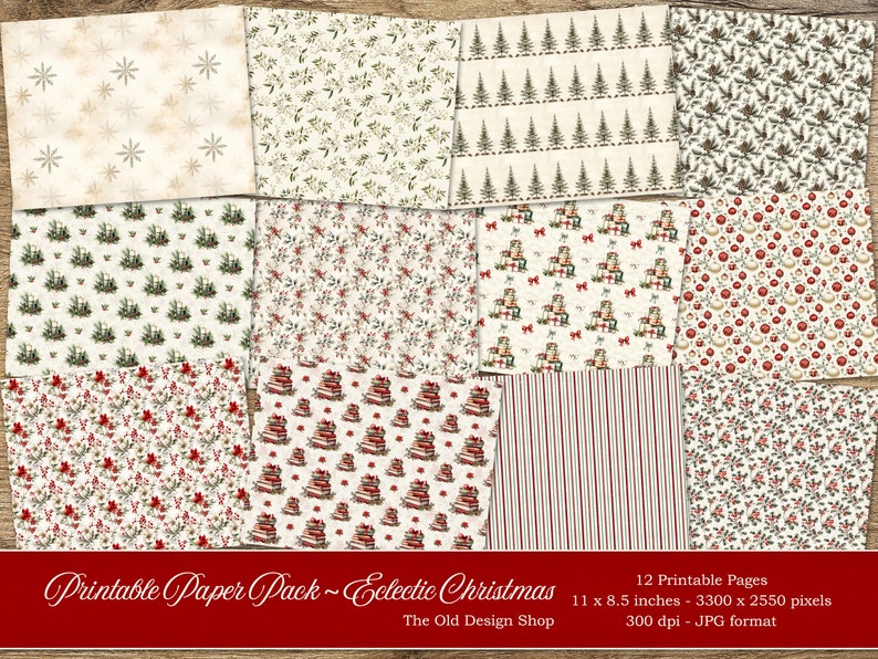 Junk Journal Christmas Printable Paper Junk Journal Supply Cardmaking ...
