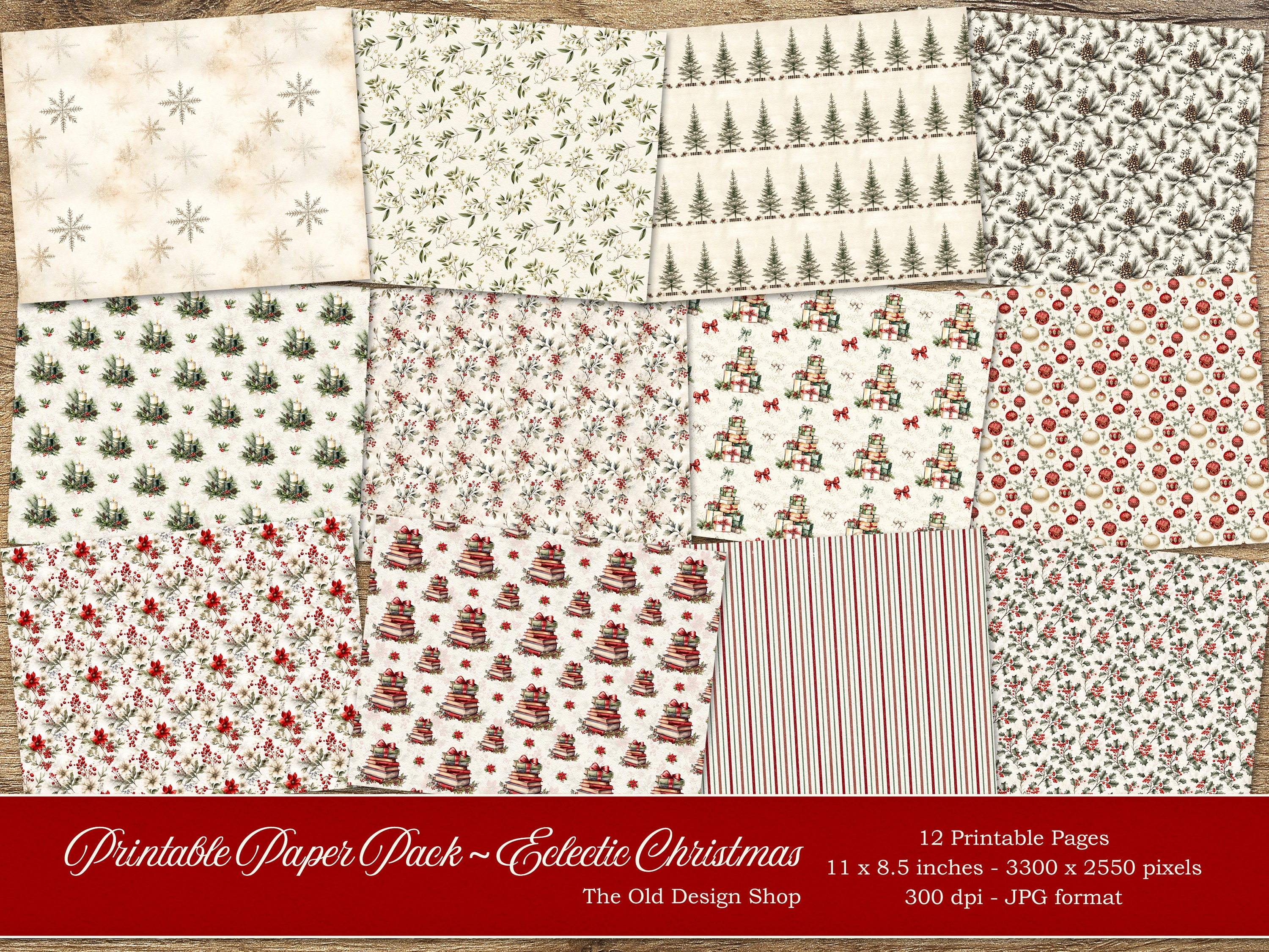 Junk Journal Christmas Printable Paper Junk Journal Supply Cardmaking ...