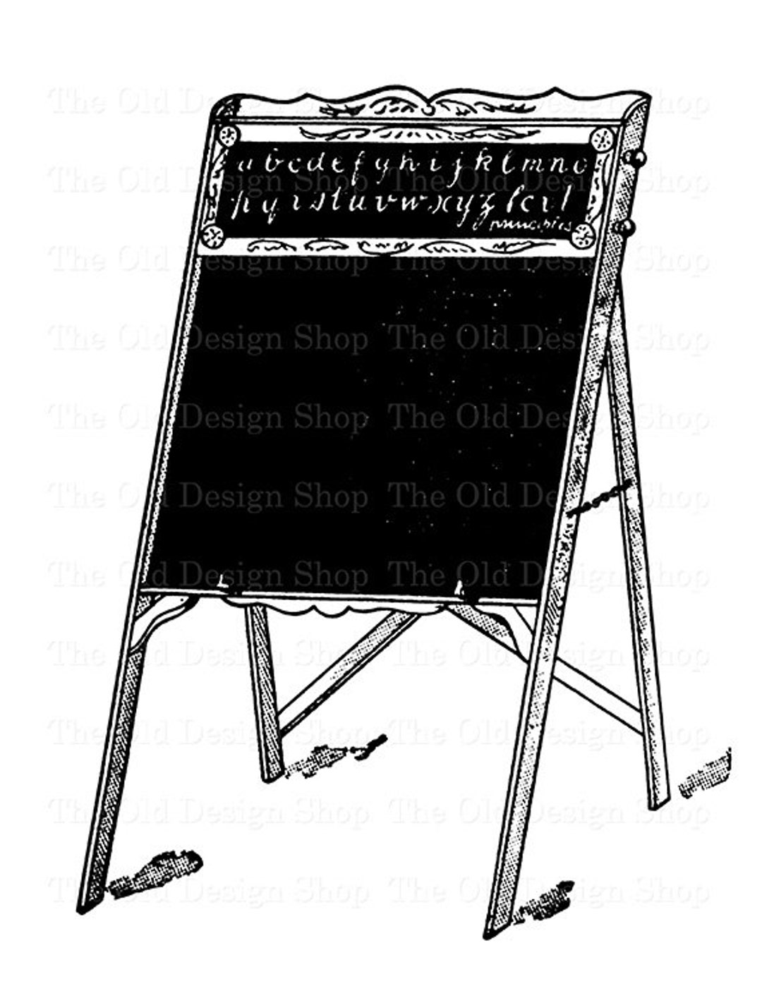 Easel Chalkboard Clip Art Printable Vintage School (Download Now) Etsy