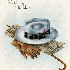 Man's Hat clipart afdrukbare ongewenste dagboek Ephemera kaarten maken levering vintage mannelijke kaart commercieel gebruik digitale download JPG-formaat