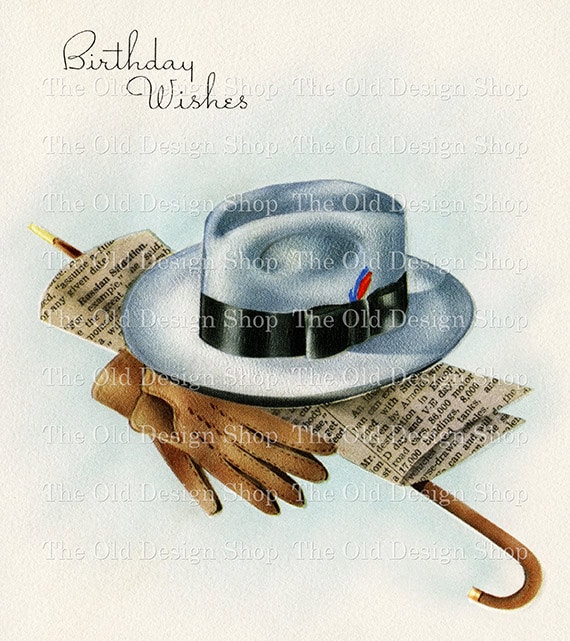 Man’s Hat Clipart Printable Junk Journal Ephemera Cardmaking Supply Vintage Masculine Card Commercial Use Digital Download JPG Format