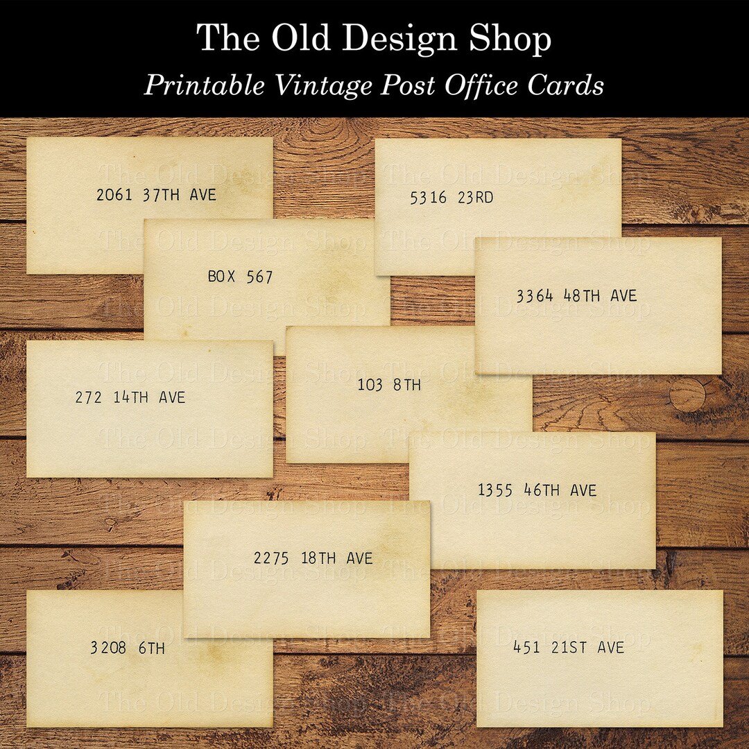 Vintage Printable Post Office Clipart Vintage Addresses for Junk Journal Ephemera Cardmaking ...
