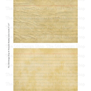 Printable Index Cards Clip Art Shabby Grunge Recipe Cards Vintage Style 4” x 6” Journal Cards Digital Download image 4