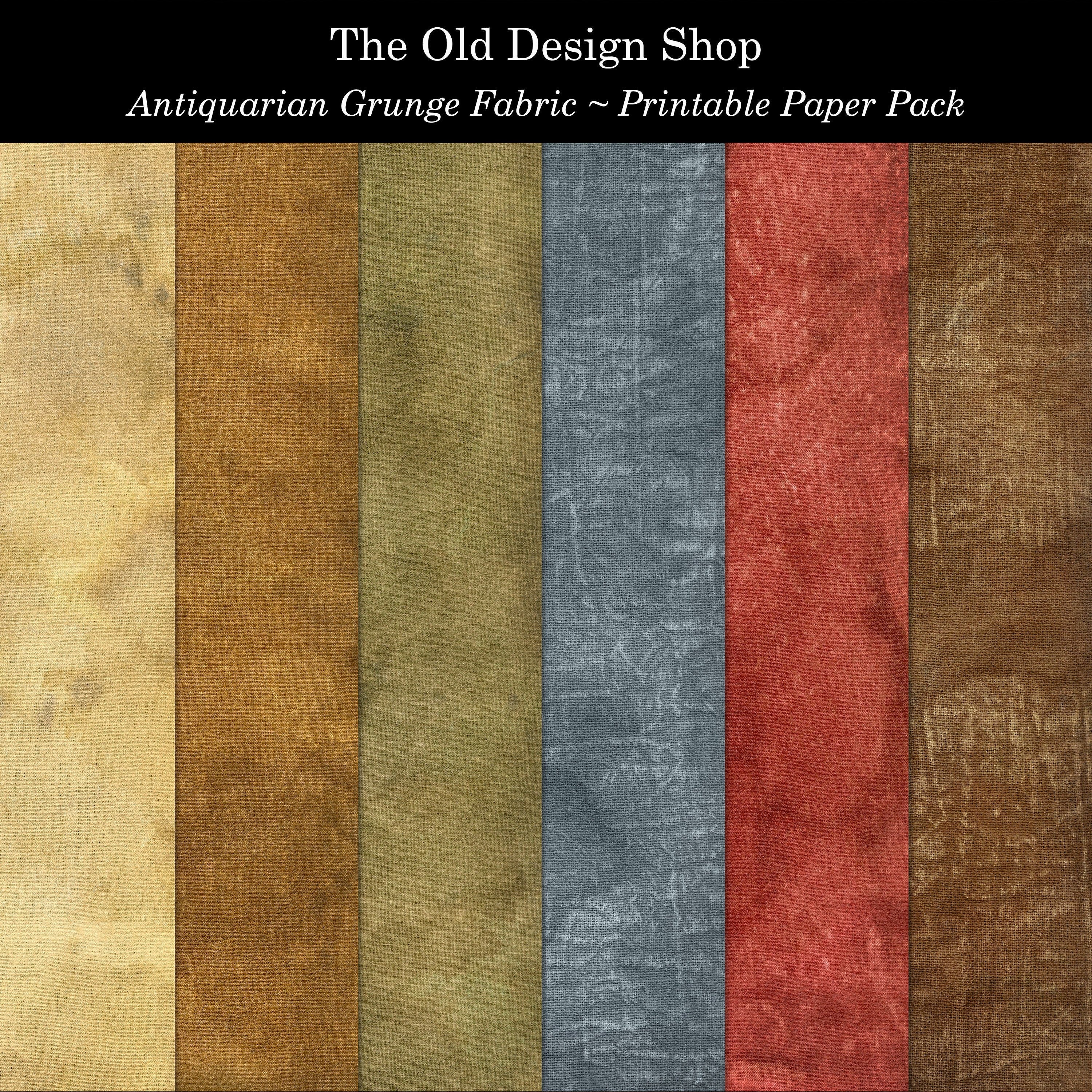Fabirc Paper Grunge Fabric Printable Junk Journal Paper Pack Shabby Stained Fabric ...
