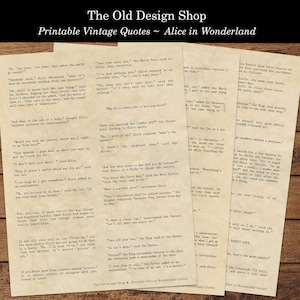 Alice in Wonderland Printable Quotes Vintage Alice Graphics for Junk ...