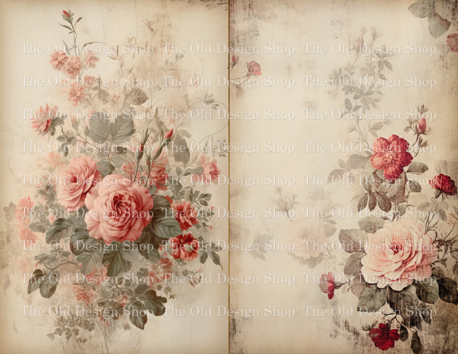 Junk Journal Printable Pages Vintage Roses Paper Pack Junk Journal ...