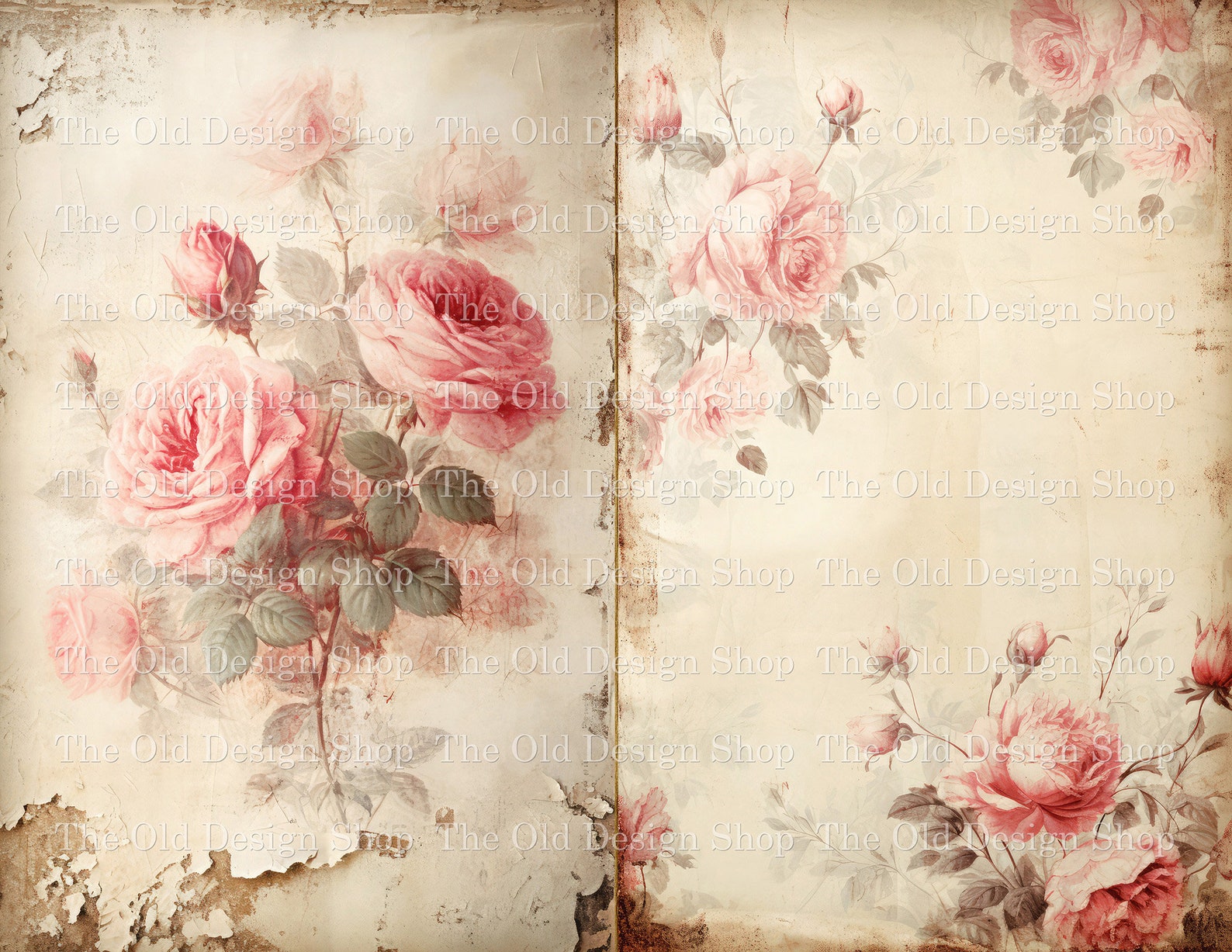 Junk Journal Printable Pages Vintage Roses Paper Pack Junk Journal ...
