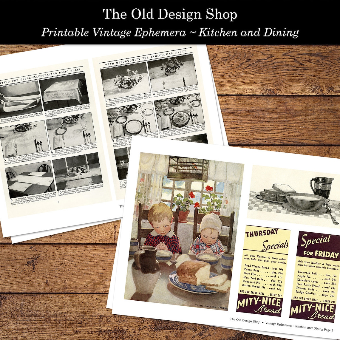 Baking Cooking Vintage Kitchen Printable Ephemera Digital | Etsy