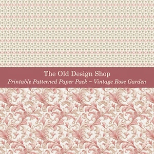 Vintage Rose Garden Digital Paper Pack Druckbare Romantische Rosa Cottage Rose Florale Muster Junk Journal Signaturen Kartenherstellung Lieferungen JPG Bild 6