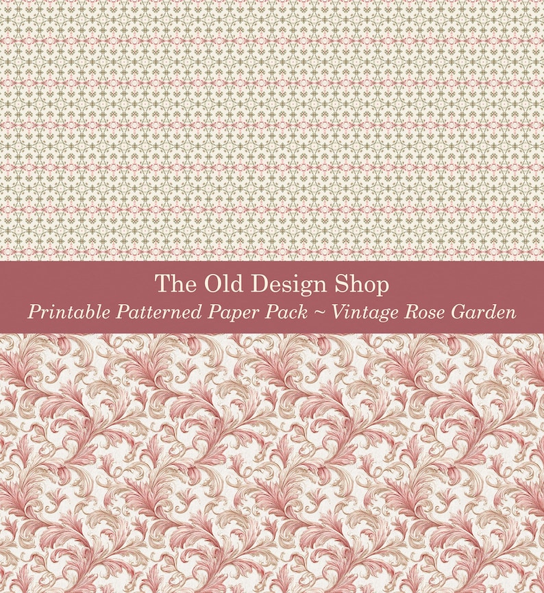 Vintage Rose Garden Digital Paper Pack Druckbare Romantische Rosa Cottage Rose Florale Muster Junk Journal Signaturen Kartenherstellung Lieferungen JPG Bild 6