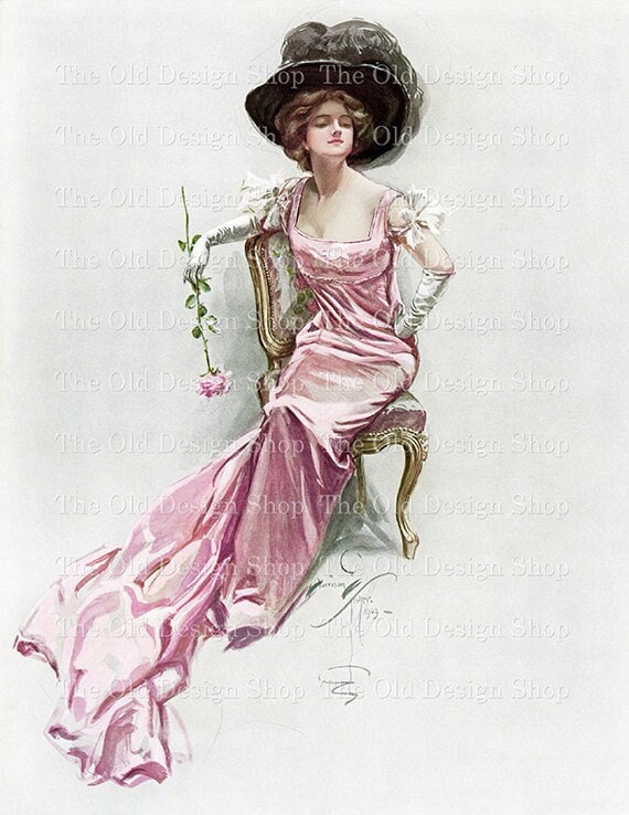 Harrison Fisher Vintage Lady in Pink Dress Holding Rose Printable Art  Commercial Use Digital Download JPG Format - Etsy Denmark