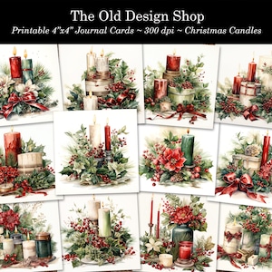 Weihnachtskerze Clipart Printable Junk Journal Karten Kartenherstellung Lieferung Weihnachtskerze Untersetzer Sublimation Clipart Digital Download JPG