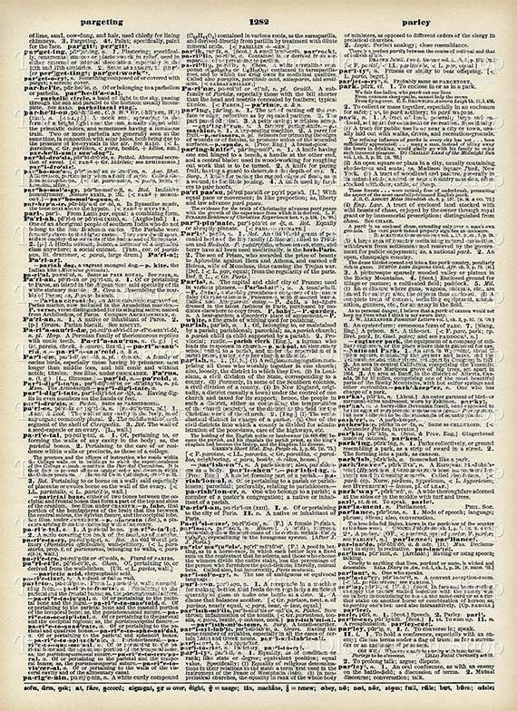 Vintage Printable Dictionary Page Paris Parish Park Commercial Use Digital  Download JPG - Etsy