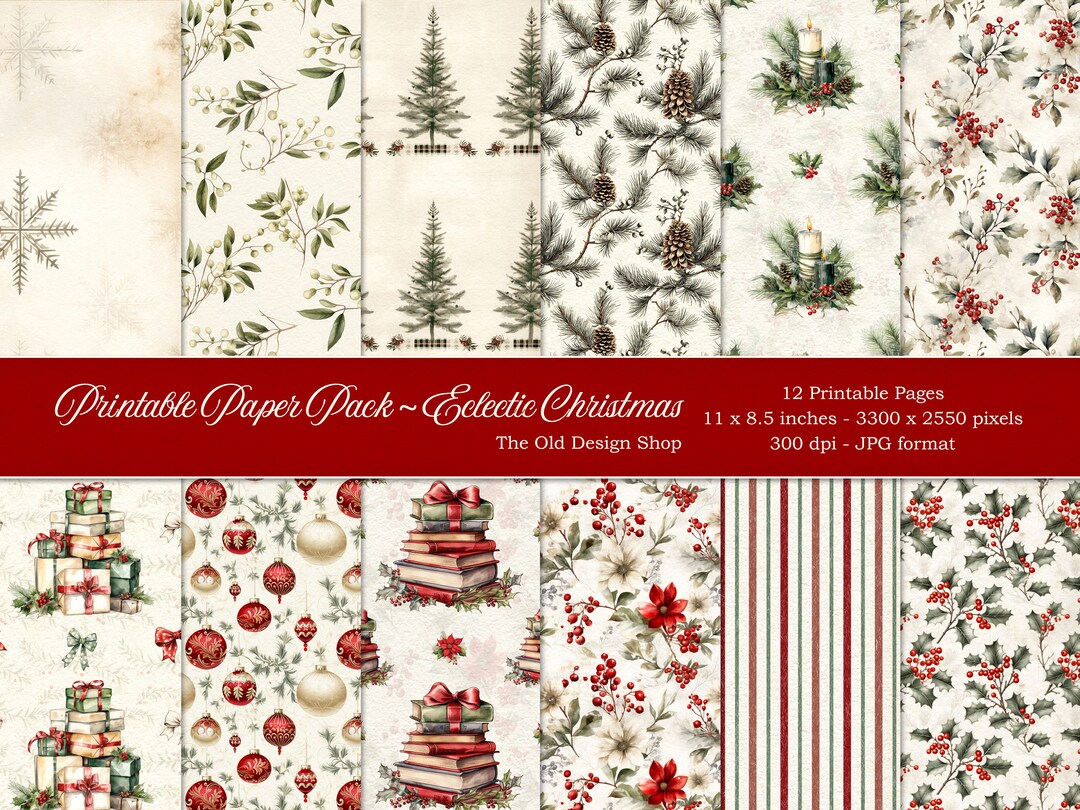 Junk Journal Christmas Printable Paper Junk Journal Supply Cardmaking ...