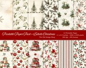 Junk Journal Christmas Printable Paper Junk Journal Supply Cardmaking Supplies Scrapbook Backgrounds Gift Wrapping Paper Digital Download