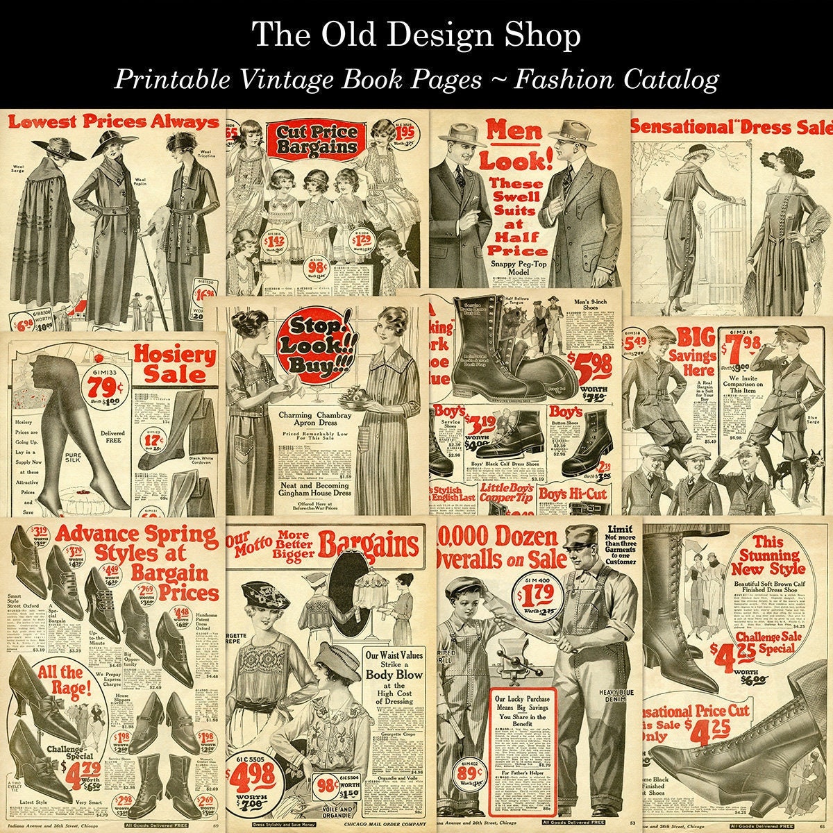 Printable Vintage Fashion Catalog Pages Vintage Fashion