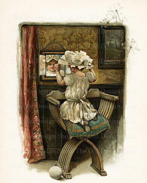 Printable Storybook Art Victorian Girl Vintage Girl Graphics for Cardmaking Junk Journal Cover Commercial Use Digital Download JPG Image