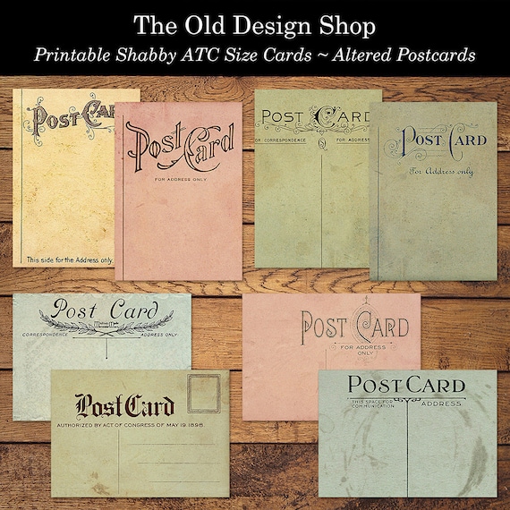 Shabby Postcard Backs ~ Free Vintage Graphics - The Old Design Shop