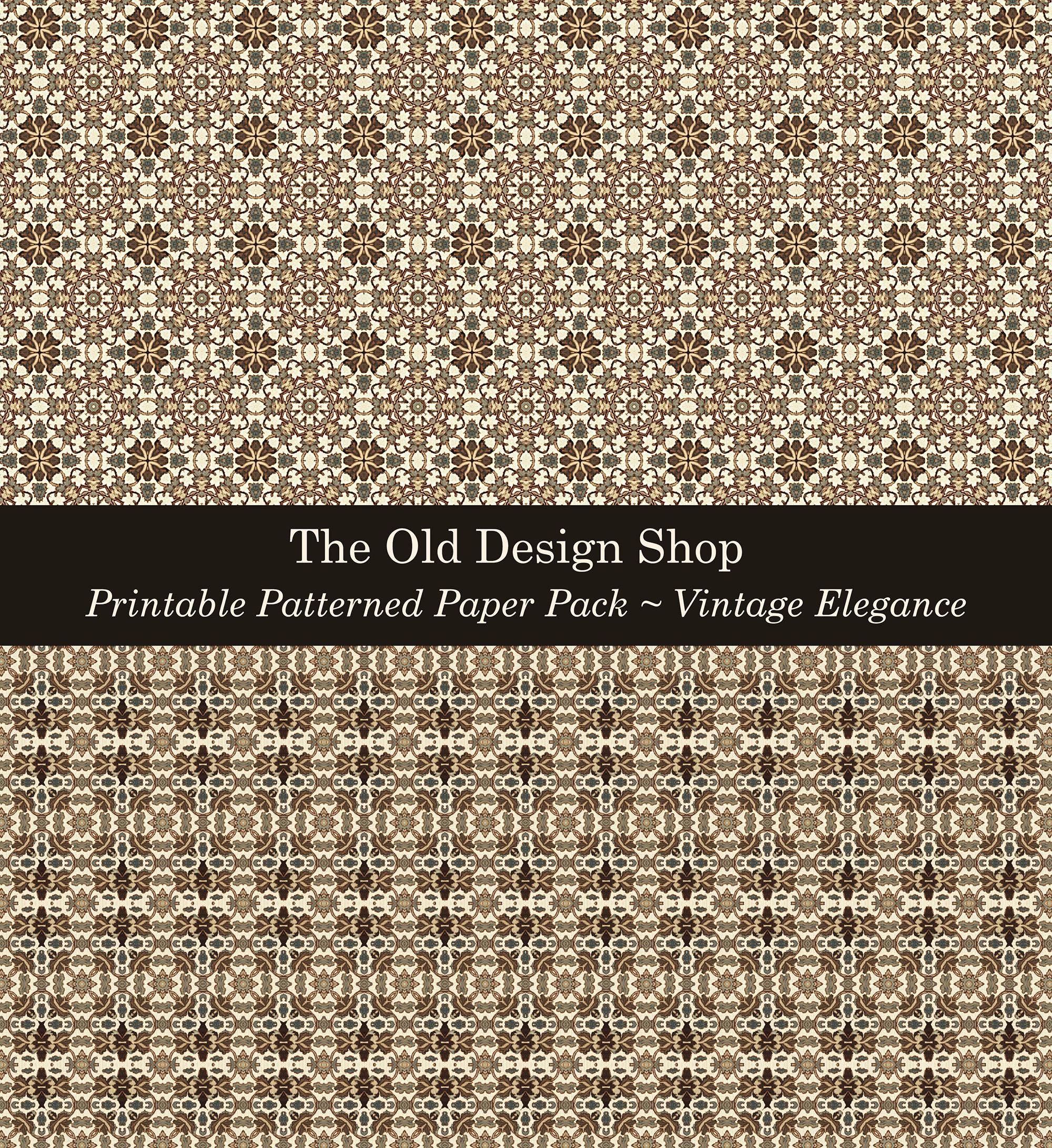 Paper Disins Vintage Elegance Digital Papers Junk Journal Signature Paper Pack ...