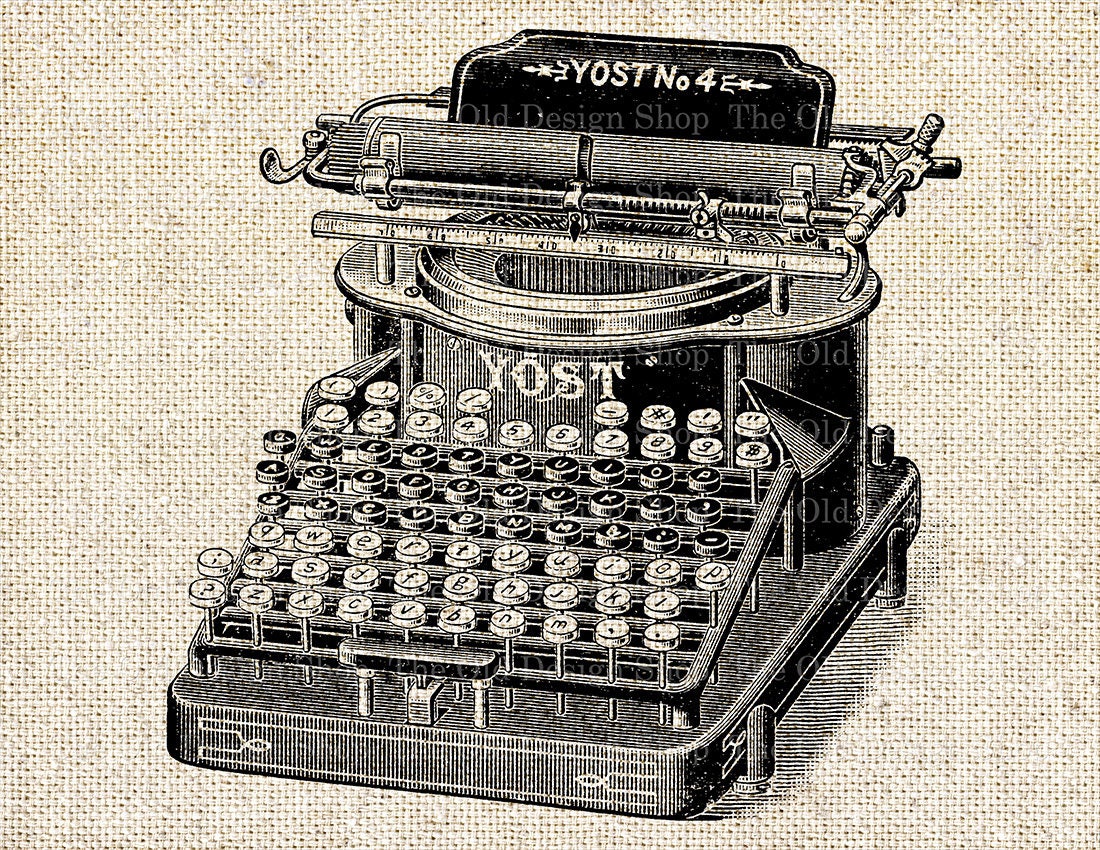 Vintage Typewriter Illustration Printable 1800s Antique Print -  in  2023