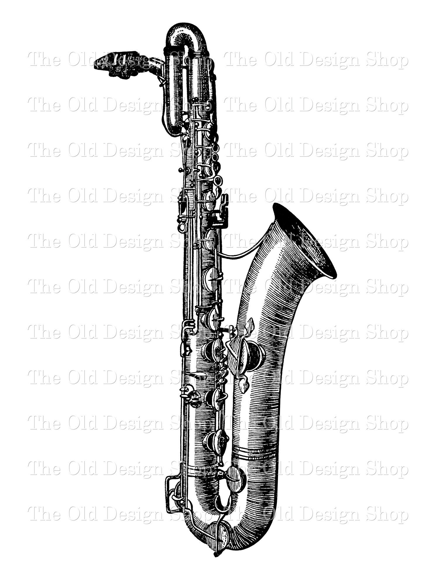 Saxophone Clip Art Musical Instrument Illustration Commercial - Etsy