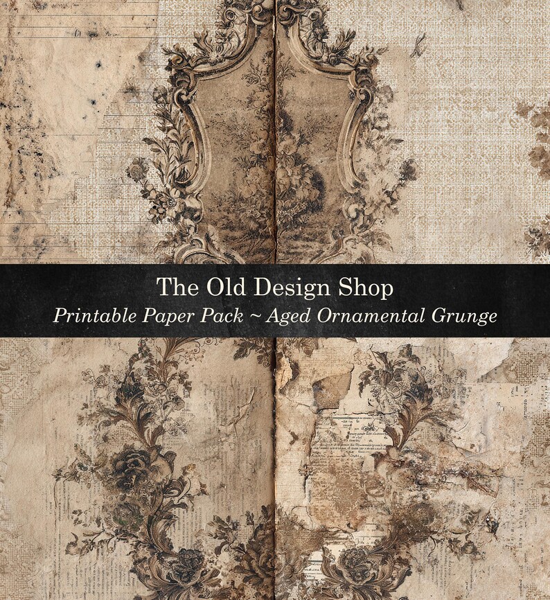 Vintage Grunge Digital Paper Pack Junk Journal Background Papers ...