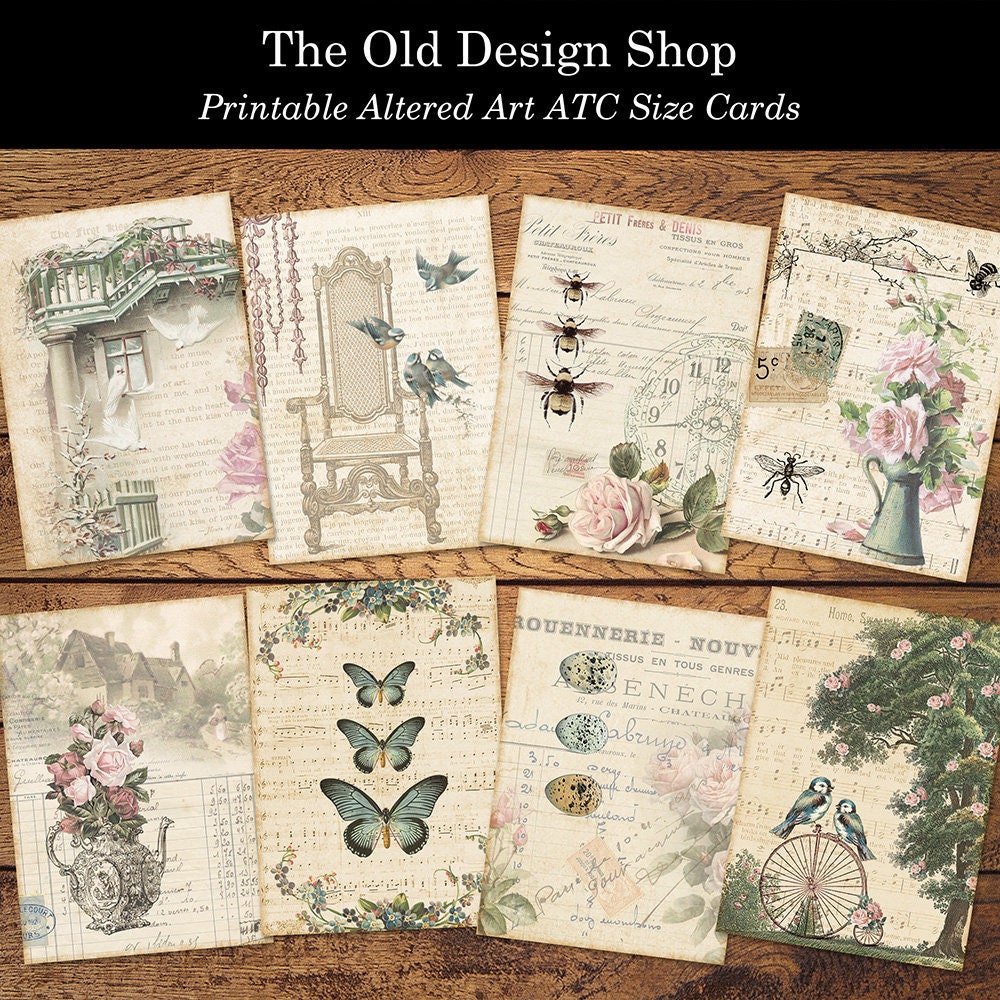 Visual Arts Collage Shabby Music ATC Size Cards Printable Digital ...