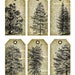 Book Page Printable Tree Tags Vintage Style Digital Collage Sheet JPG ...