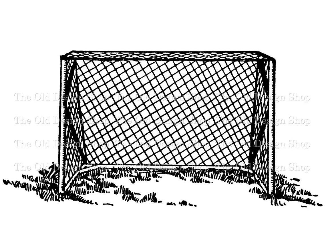 Hockey Net Clip Art Field Hockey Net Illustration Commercial Etsy