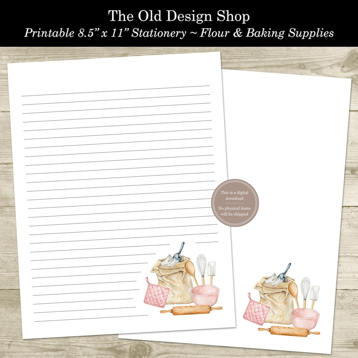 Printable Stationery Letter Writing Paper Cooking Baking - Etsy