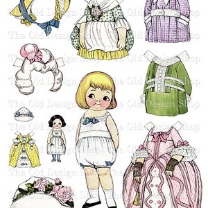 Printable Paperdoll Dolly Dingle’s Friend Grace Vintage Fussy Cut Paperdoll Commercial Use Paper Doll Digital Download JPG Format