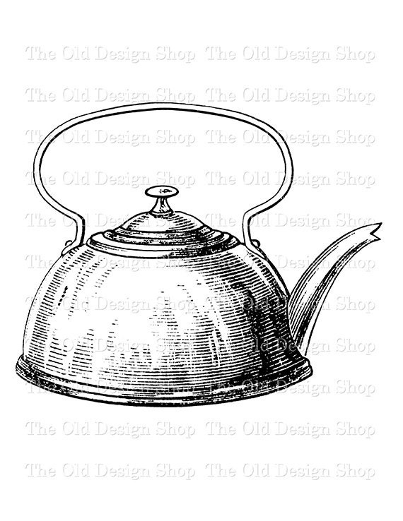 6 Vintage Teapots Clipart  The Digital Download Shop