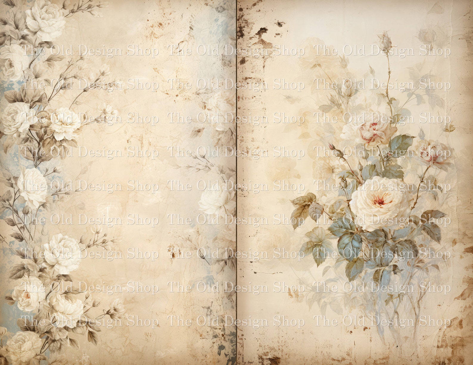 Junk Journal Printable Pages Vintage Roses Paper Pack Junk Journal ...