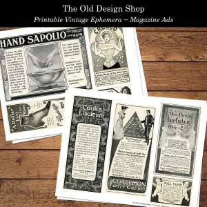 Magazine Advertisements Set 1 Vintage Printable Ads Ephemera Digital Download Collage Sheets image 2