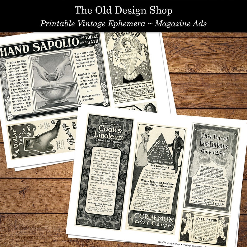 Magazine Advertisements Set 1 Vintage Printable Ads Ephemera Digital Download Collage Sheets image 2