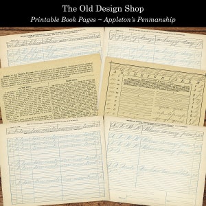 May include: Four vintage printable book pages for penmanship practice. The pages feature cursive handwriting exercises with instructions for "The Tracing Course", "To The Pupil", "Class Drill", and "Movement Exercises".