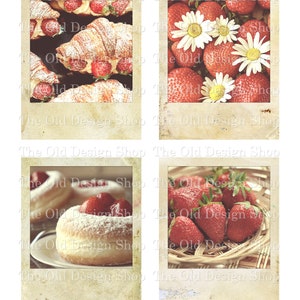 Printable Vintage Polaroid Pictures Retro Strawberries Strawberry Photographs Junk Journal Ephemera Cardmaking Supply Digital Download JPG image 2