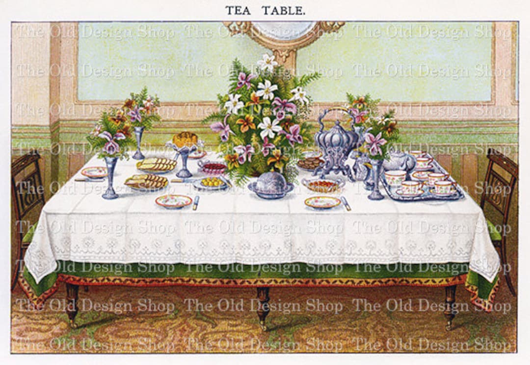 Printable Table Setting for Recipe Journal Cardmaking Supply Vintage ...