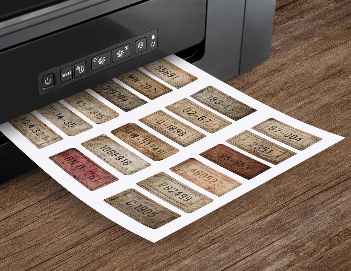 Grunge Numbers Printable Neutral Ephemera Distressed Numbers Worn ...