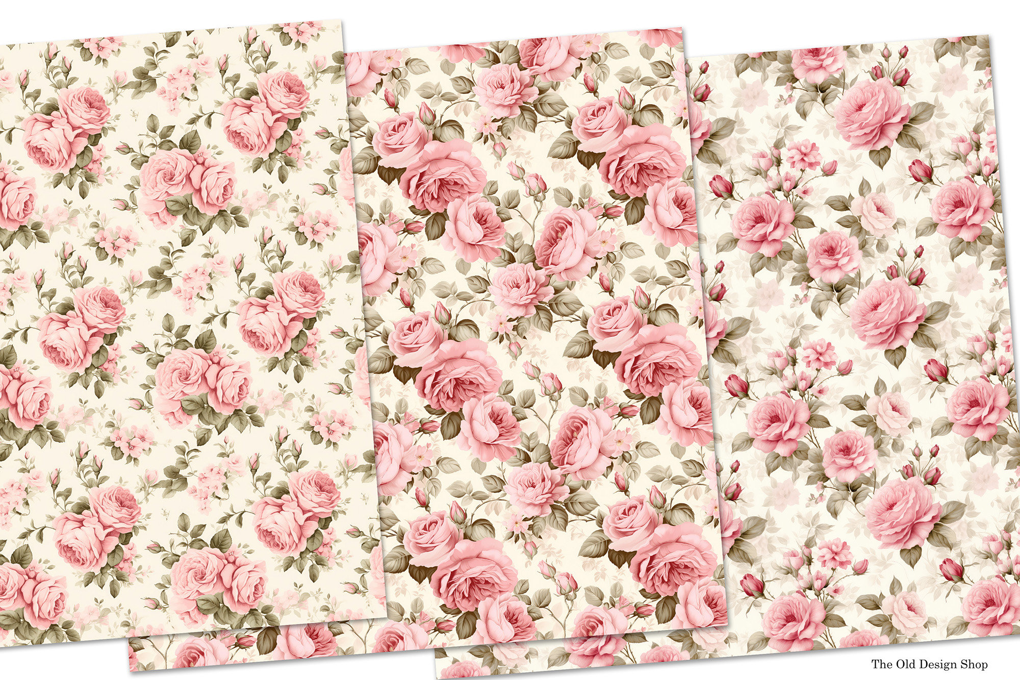Soft Pink Roses Seamless Pattern Rose Background Digital Paper Vintage ...