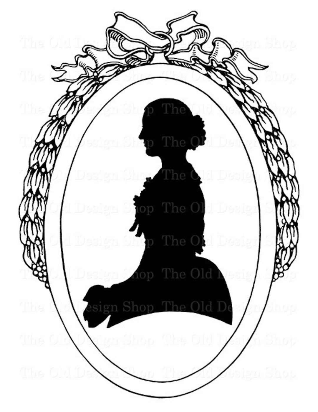 Lady Silhouette Clipart for Cardmaking Junk Journals Ink