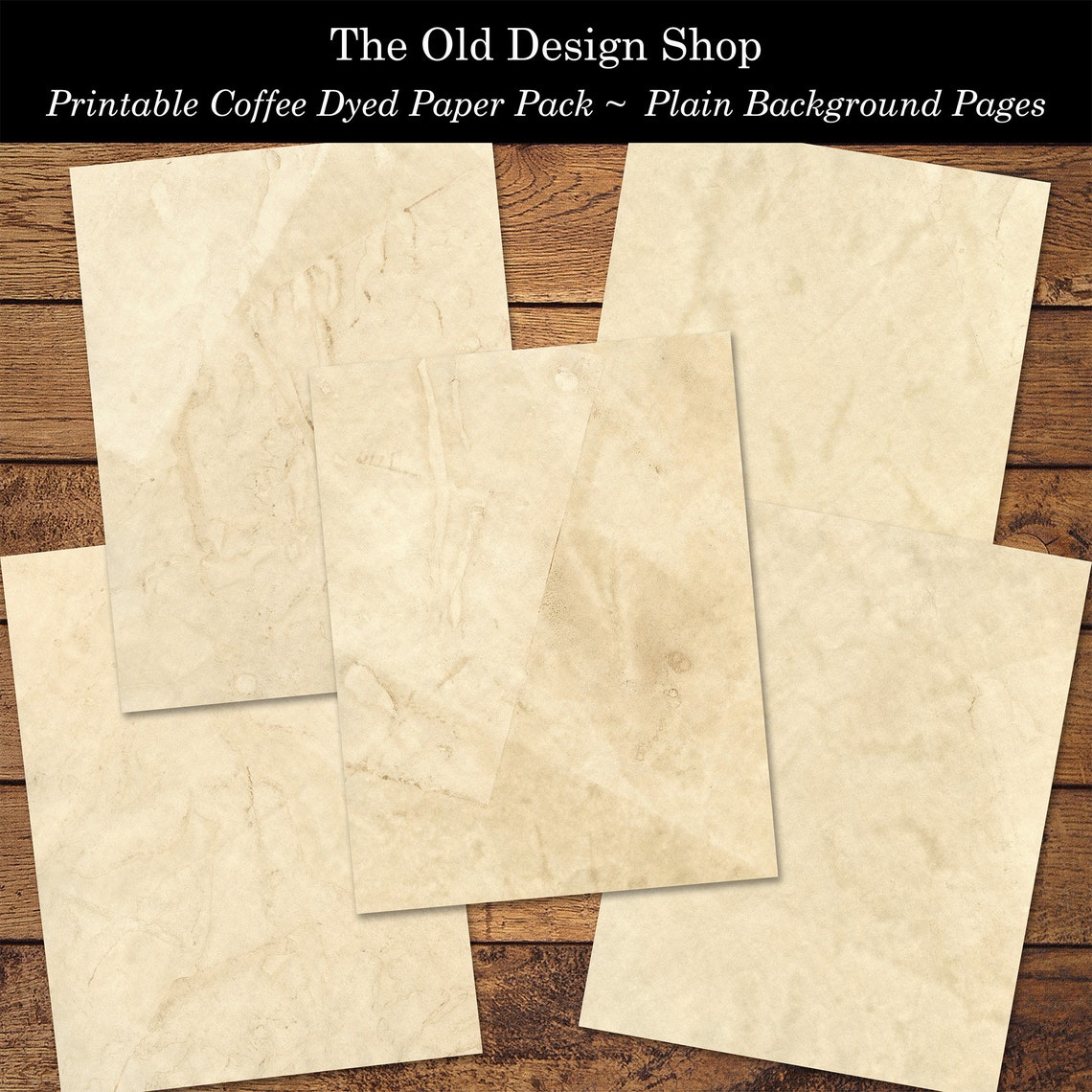 Printable Coffee Dyed Plain Background Paper Pack Texture - Etsy